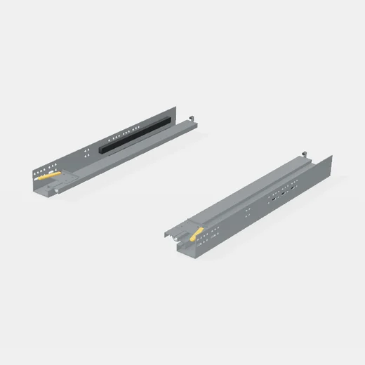 Corredera Oculta Push + Cierre Suave Largo 450mm - Clip met.