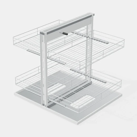 Sistema "Magic Corner 2" Mano Izquierda - Cierre Suave - Módulo 450mm - Capacidad: 50kg. - Al x An x Pr(mm): 600x510x560