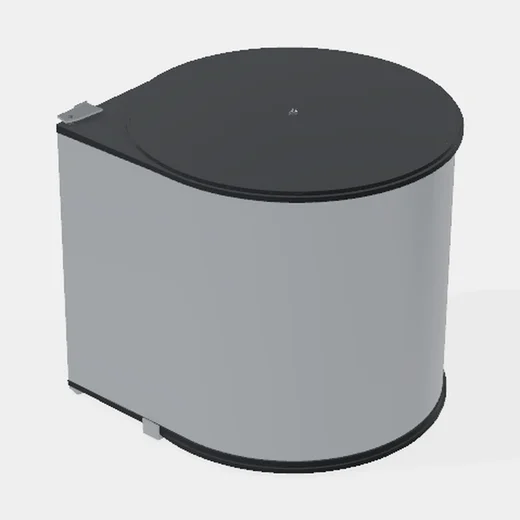 Porta Residuos Para Puerta Bajo Mesada Módulo 400mm - Capacidad 11lt. - Al x An x Pr(mm): 305x305x290 - Color Acero Inox