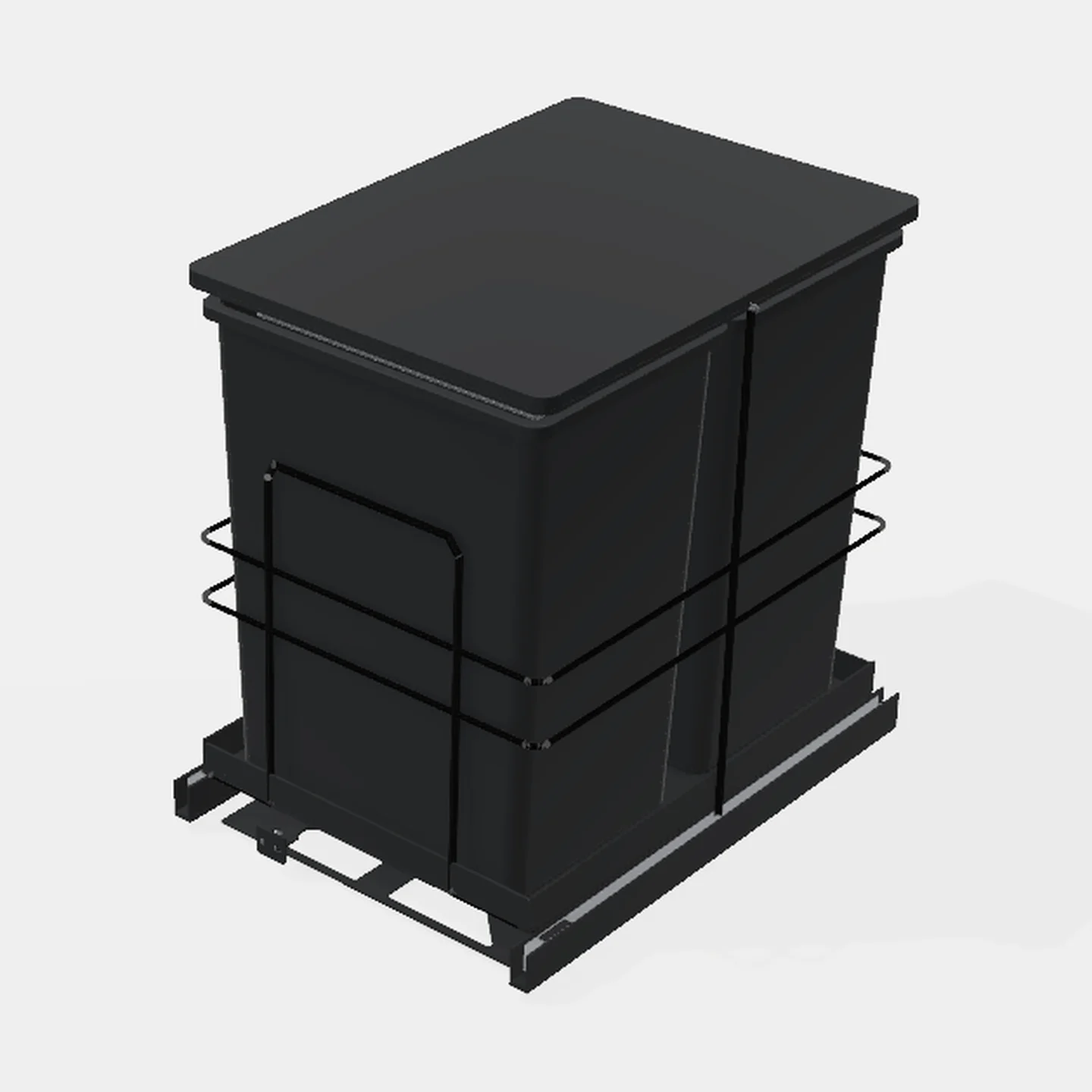 Porta Residuos Doble Con Telescópicas Capacidad 14+14lt. Para módulo 400mm Color NEGRO Al x An x Pr(mm): 290x400x390