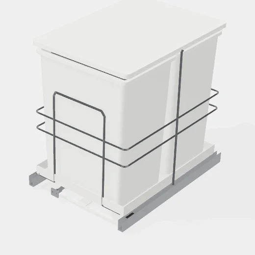 Porta Residuos Doble Con Telescópicas Capacidad 14+14lt. Para