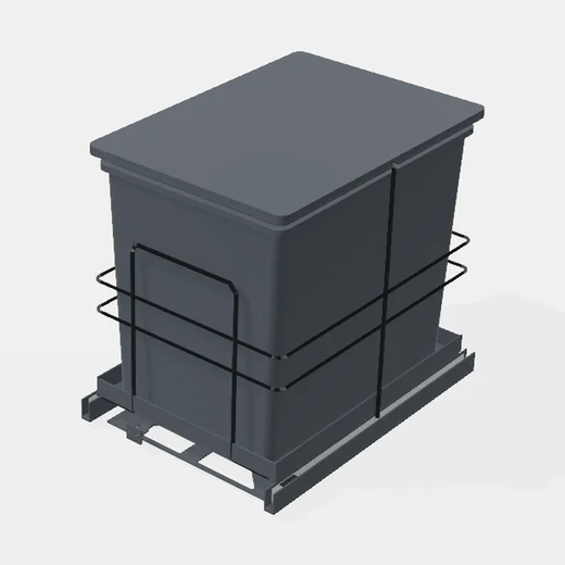 Porta Residuos Simple Con Telescópicas Capacidad 25lt. Color ANTRACITA Al x An x Pr(mm): 290x400x360