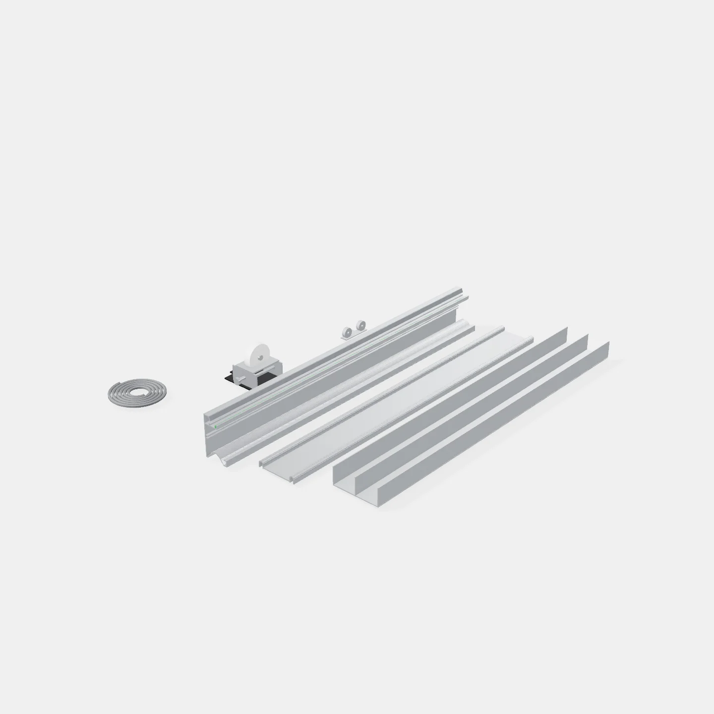 Kit de Placard Aluminio Dos Puertas - Largo: 2,0mt - Anodizado $