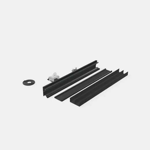 Kit de Placard Aluminio Dos Puertas - Largo: 2,0mt - Color Negro $