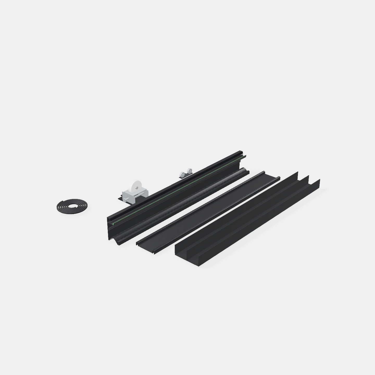 Kit de Placard Aluminio Dos Puertas - Largo: 3,0mt - Color Negro $