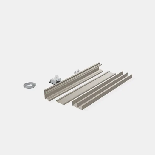 Kit de Placard Aluminio Dos Puertas - Largo: 2,0mt - Color Peltre $