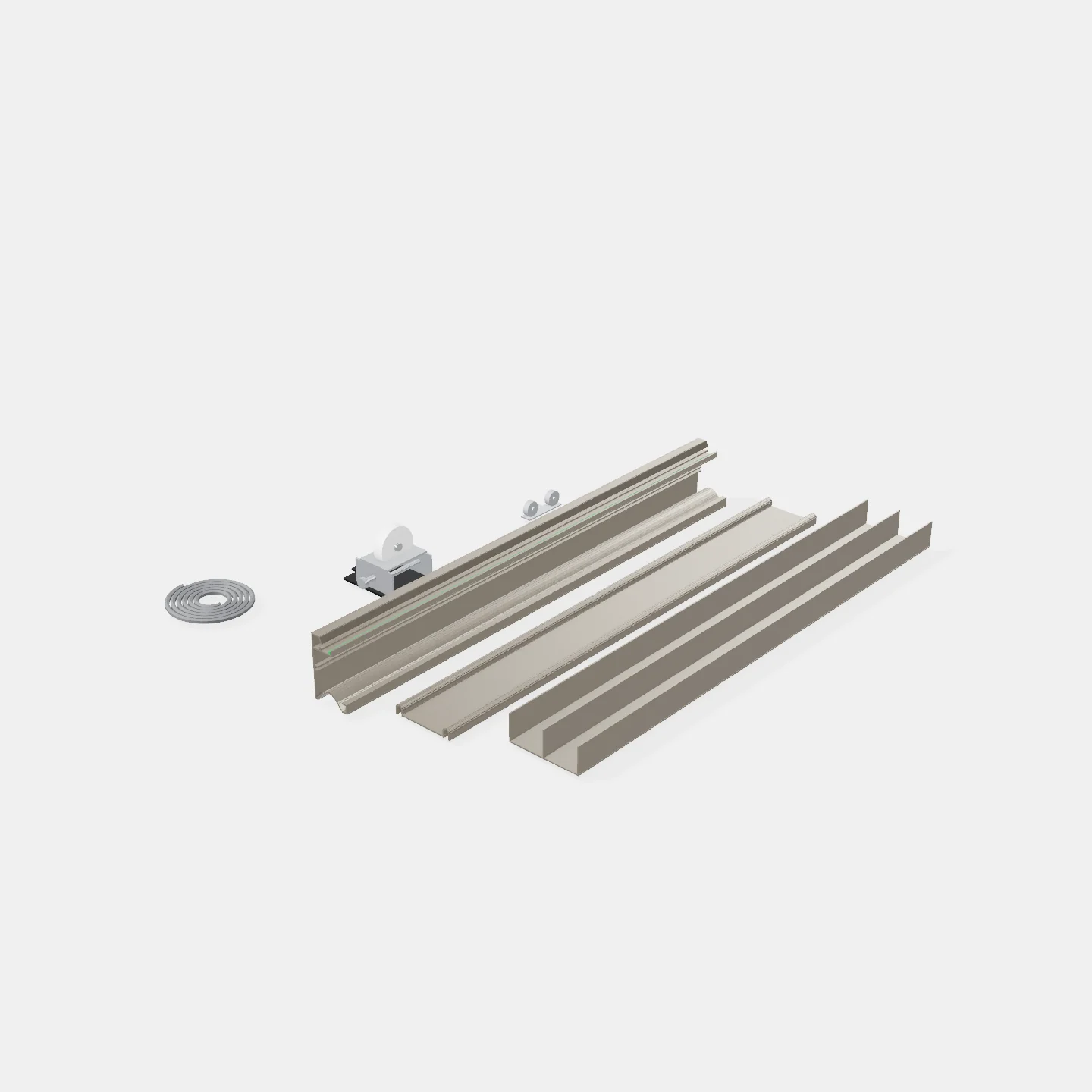 Kit de Placard Aluminio Dos Puertas - Largo: 3,0mt - Color Peltre $