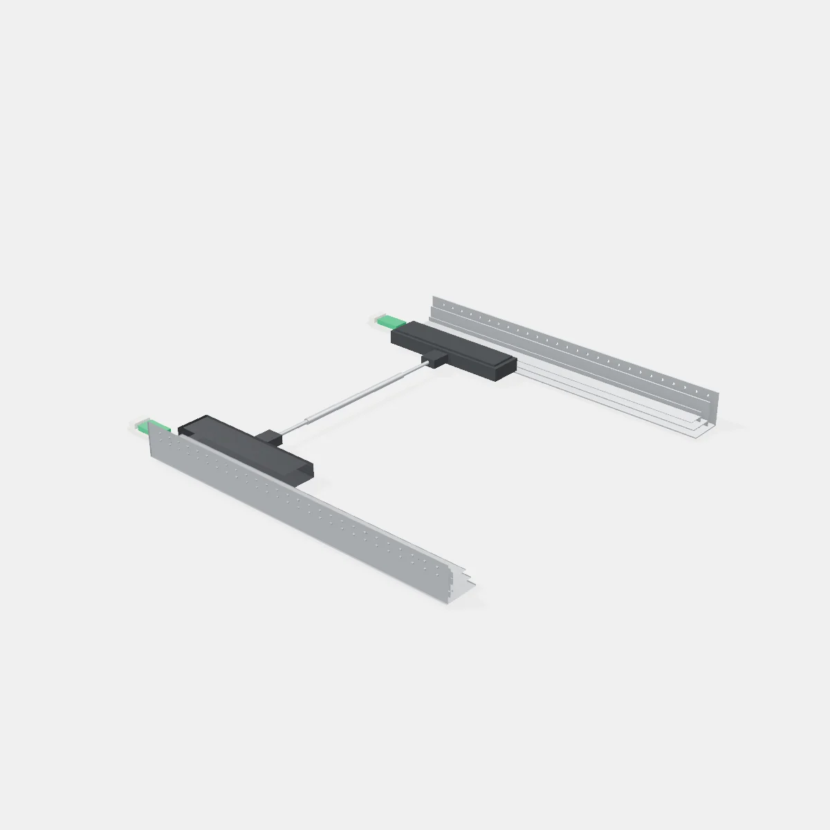 Set Correderas Ocultas Con Sistema Cierre Suave + Push Open Sincronizado - Incluye Estabilizadores y Regulación 3D - Largo 450mm - Capacidad 50kg