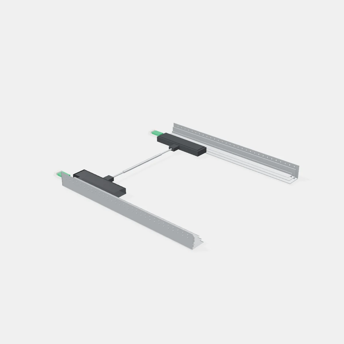 Set Correderas Ocultas Con Sistema Cierre Suave + Push Open Sincronizado - Incluye Estabilizadores y Regulación 3D - Largo 500mm - Capacidad 50kg