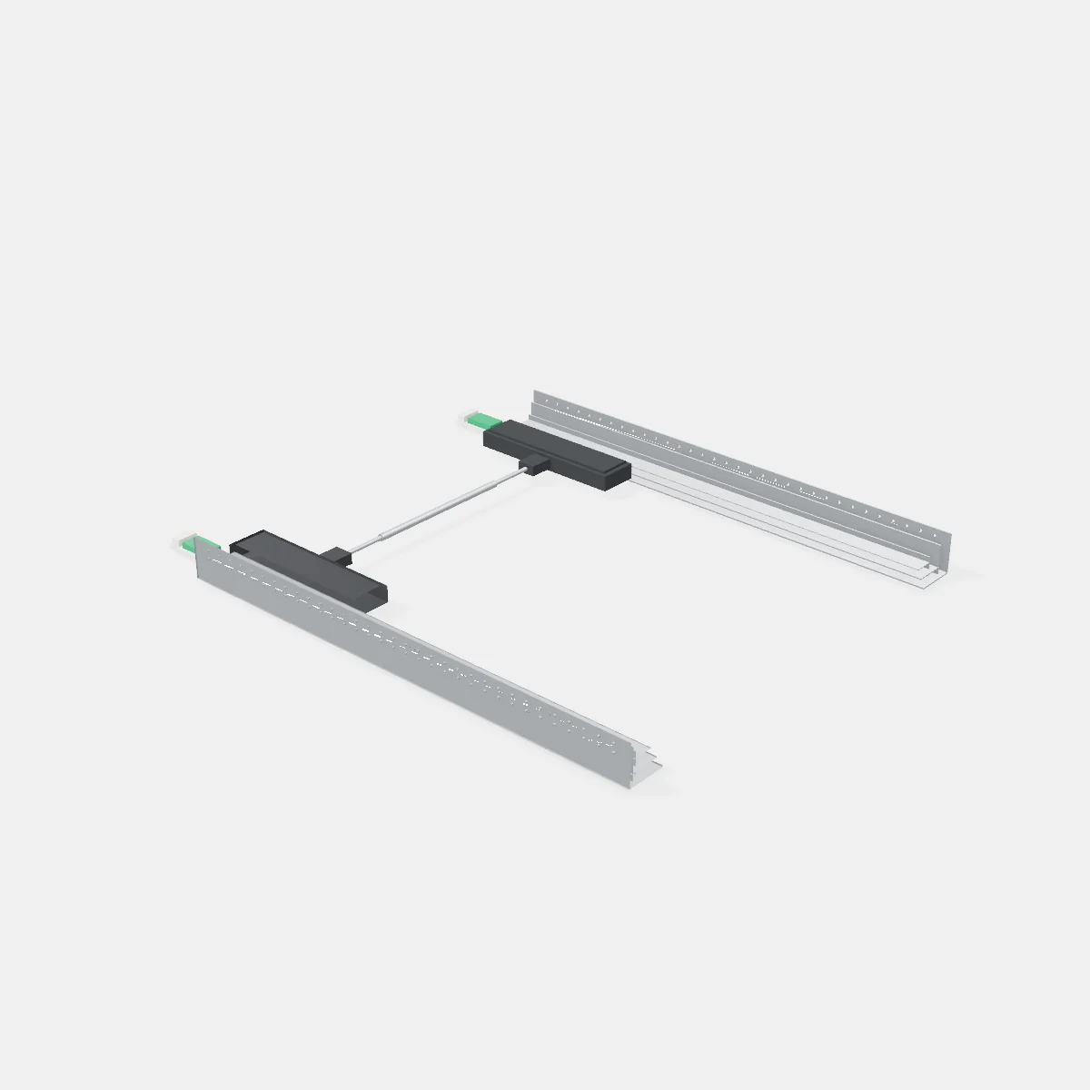 Set Correderas Ocultas Con Sistema Cierre Suave + Push Open Sincronizado - Incluye Estabilizadores y Regulación 3D - Largo 550mm - Capacidad 50kg