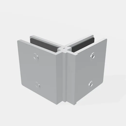 Conector Para Vidrio 90° Vidrio - Vidrio Acero Inoxidable