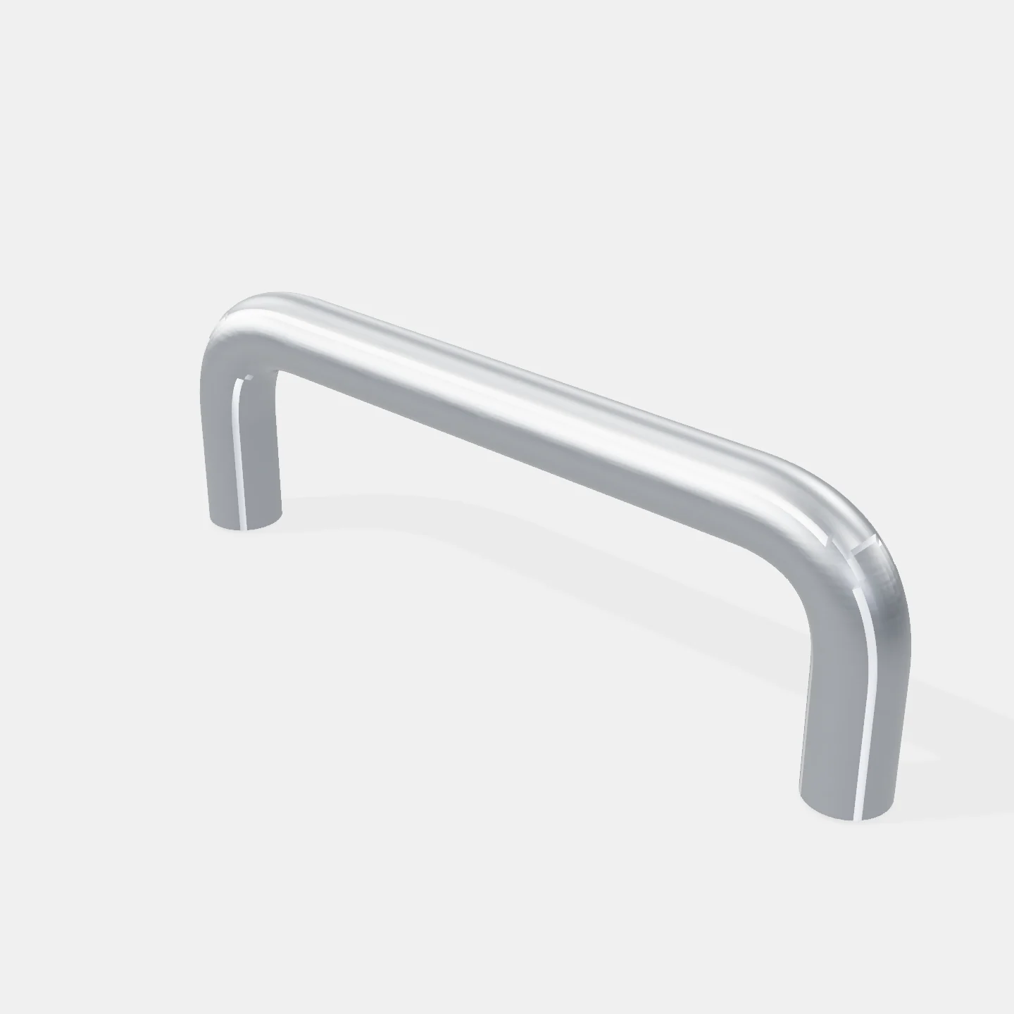 Manija Tirador 06 Curva Maciza Acero Inoxidable 96mm