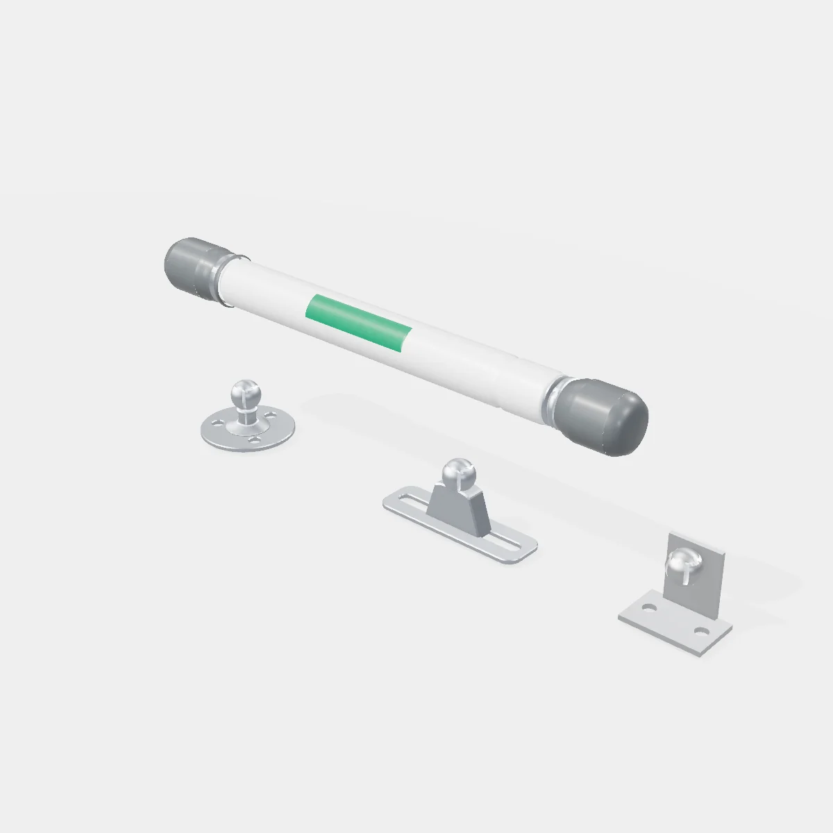 Pistón a Gas + 3 Accesorios - Apertura 75° a 110° - Fuerza: 60 Newton