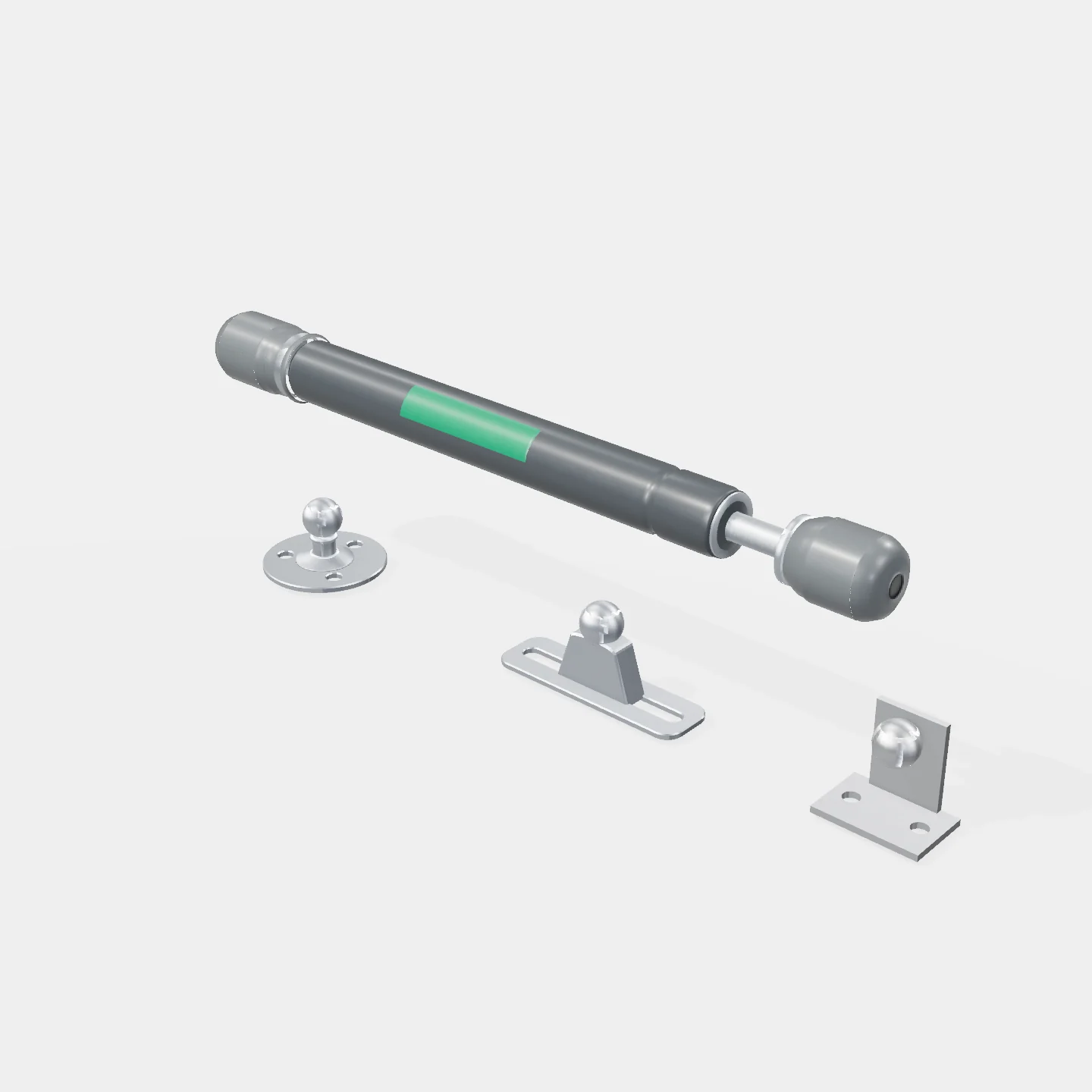 Pistón a Gas Fuerza Inversa + 3 Accesorios - Fuerza 60 Newton