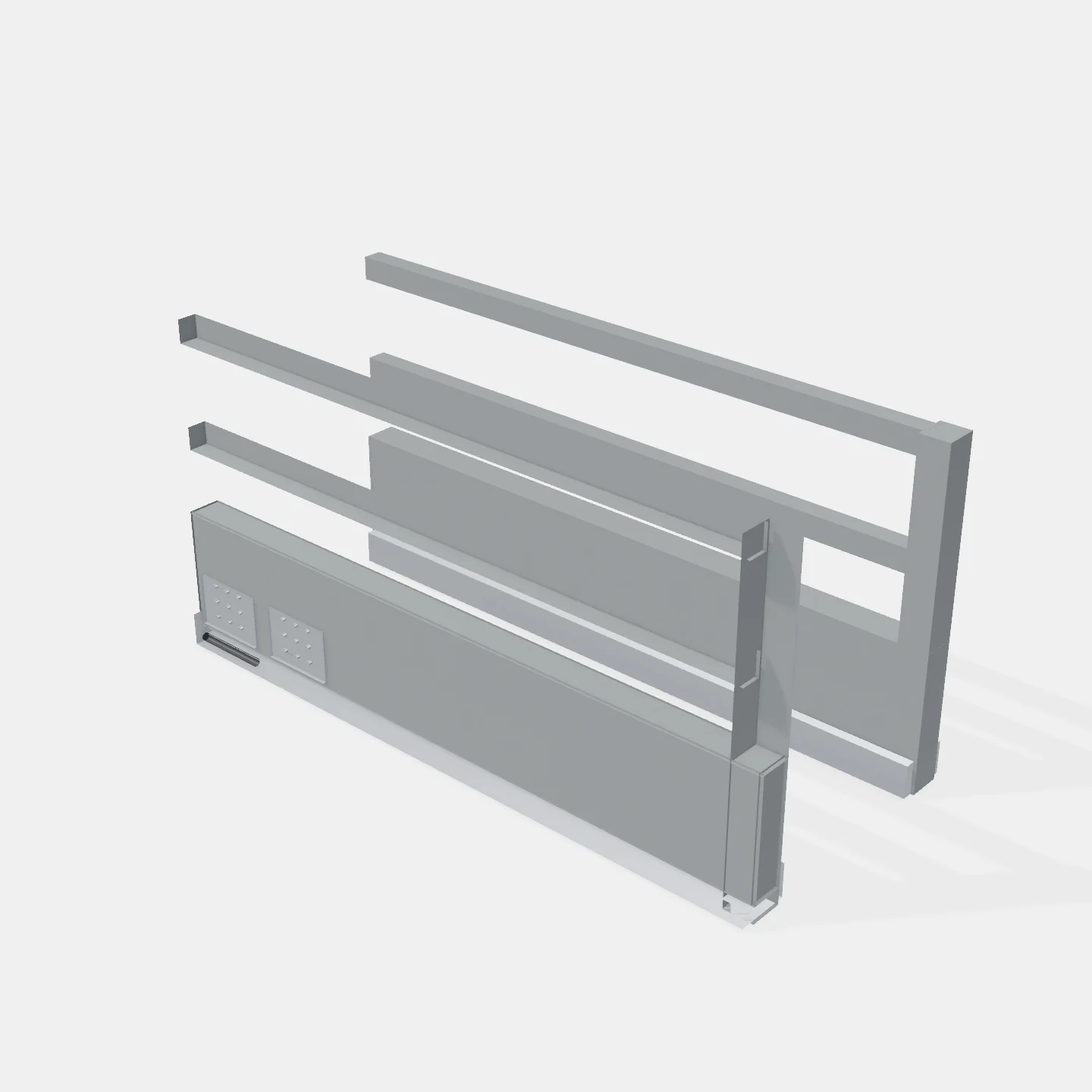 Sistema Lateral Tandem Box + Cierre Suave - Altura: 199mm - Largo: 400mm - Capacidad de carga: 40kg. - Color Gris