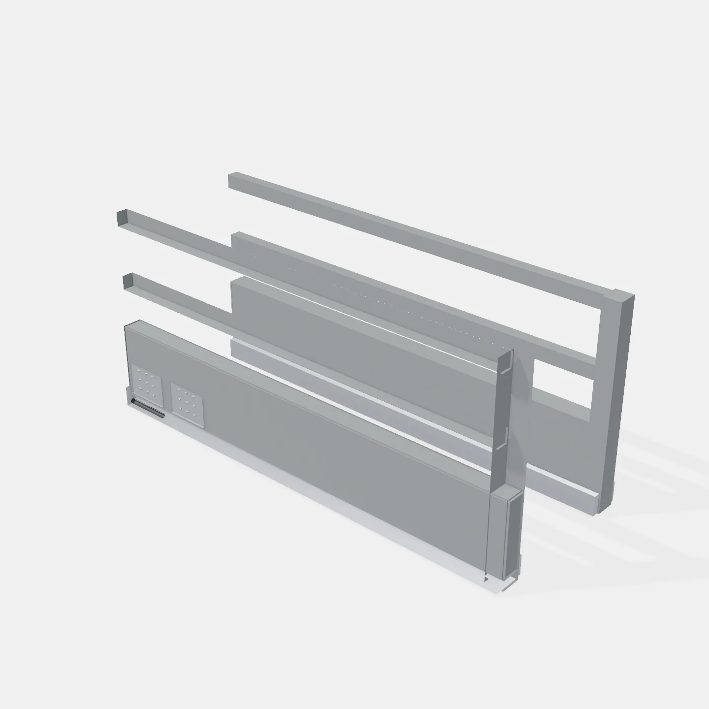 Sistema Lateral Tandem Box + Cierre Suave - Altura: 199mm - Largo: 450mm - Capacidad de carga: 40kg. - Color Gris
