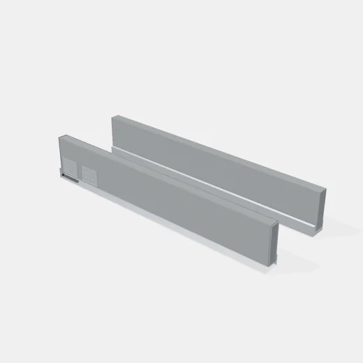 Sistema Lateral Tandem Box + Cierre Suave - Altura: 84mm - Largo: 500mm - Capacidad de carga: 40kg. - Color Gris
